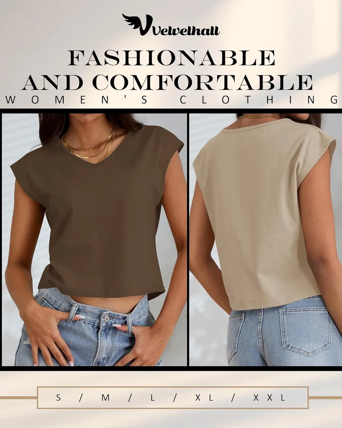 4 Pack Women's V Neck Cropped Tops Cap Sleeves Short T Shirts Loose Fit Casual Summer Cotton Crop Basic Solid Tees