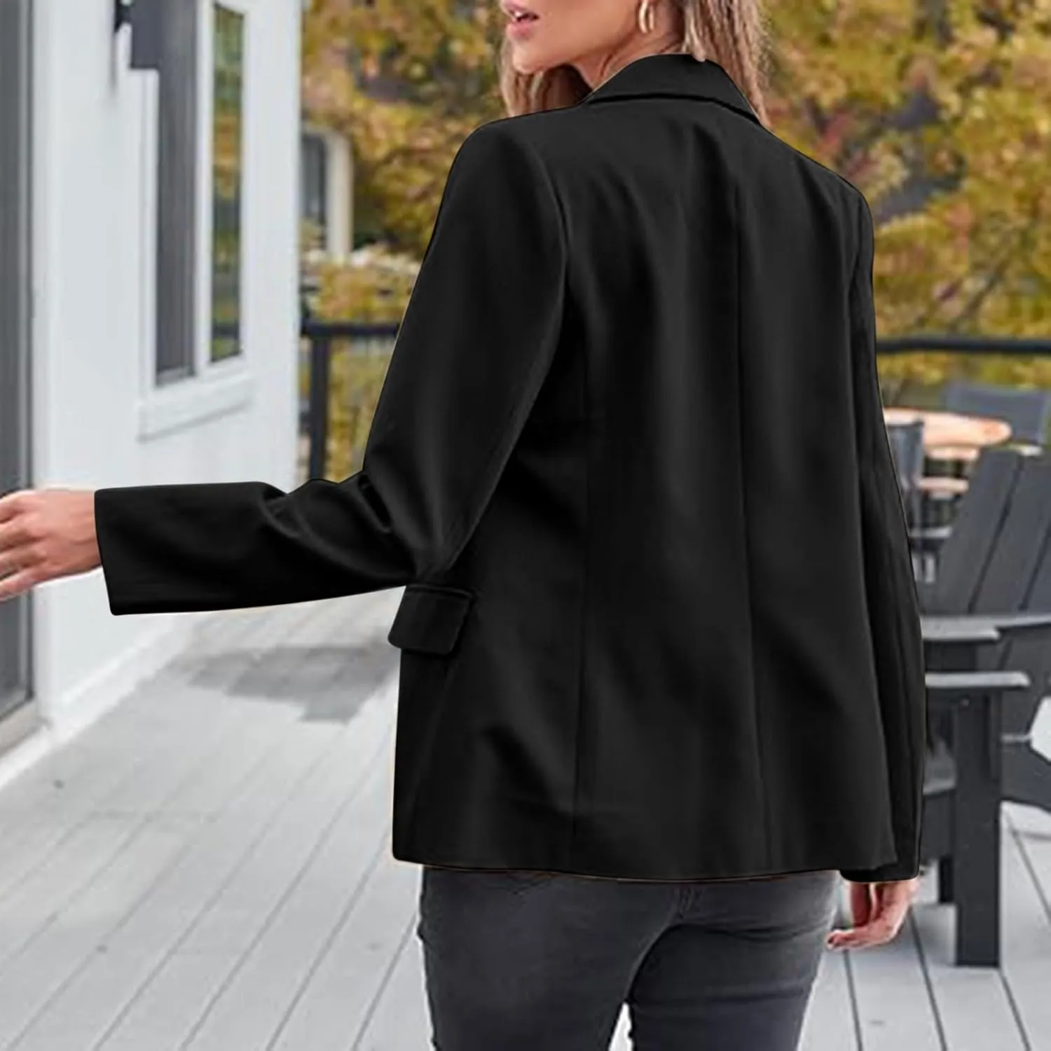 Firzero Womens Blazers for Work Casual 2024 Business Coats Dressy Loose Button Down Cardigan Work Suit Jacket