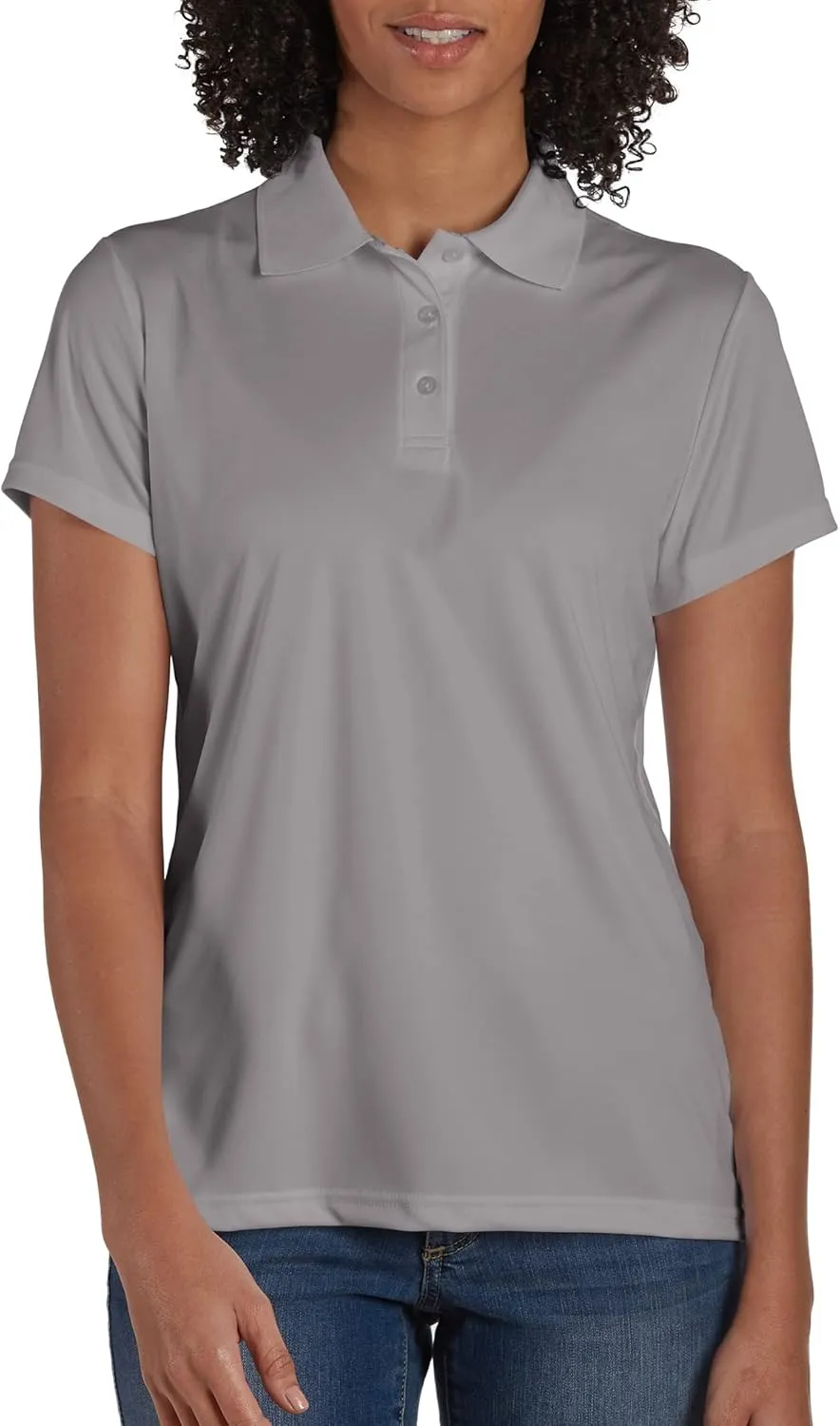 Hanes Sport Women's Cool DRI Performance Polo,Graphite,Medium