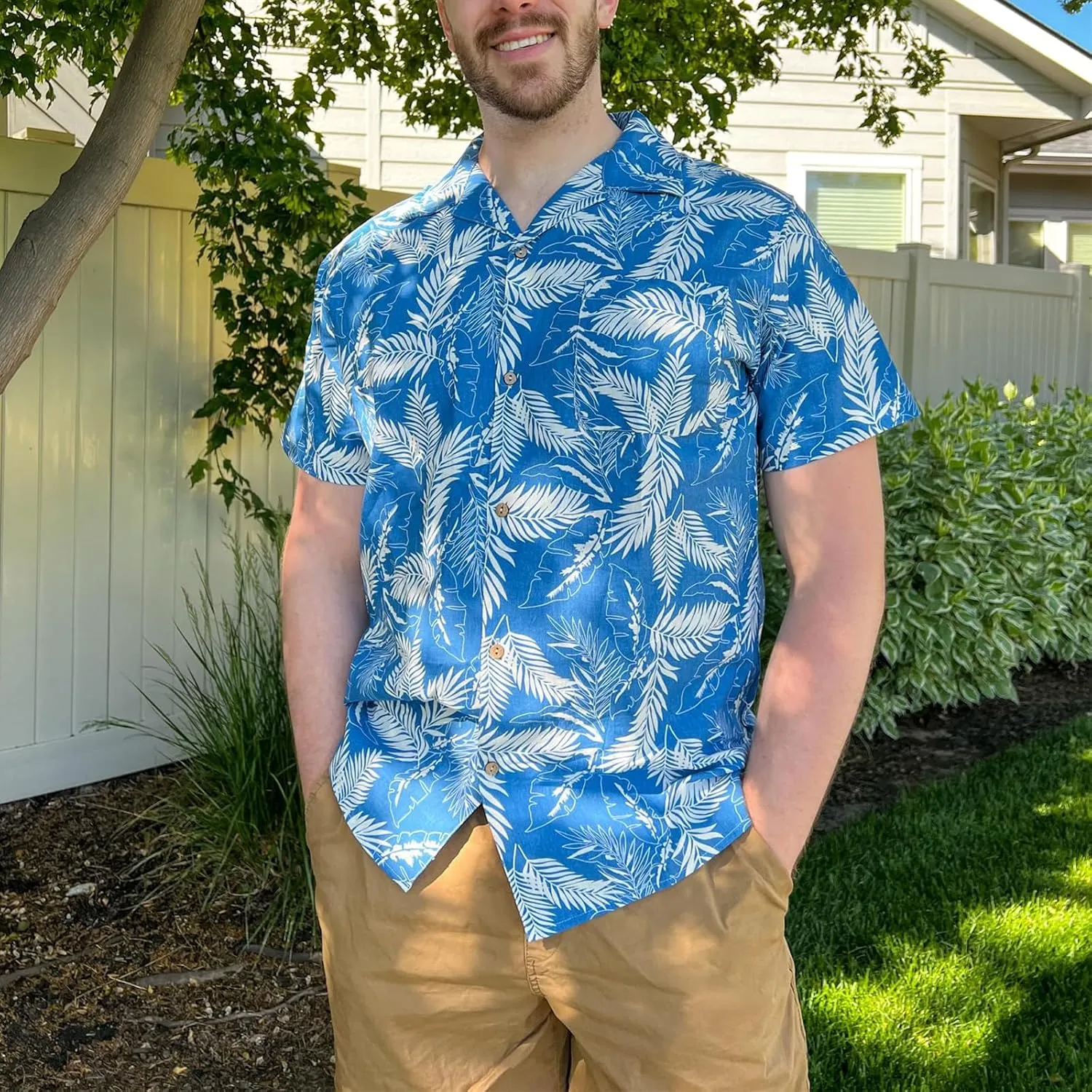 Men's Hawaiian Shirt Tops Vintage Short Sleeve Button Down Beach Shirt Male Tropical Floral Summer Pullover Party Holiday