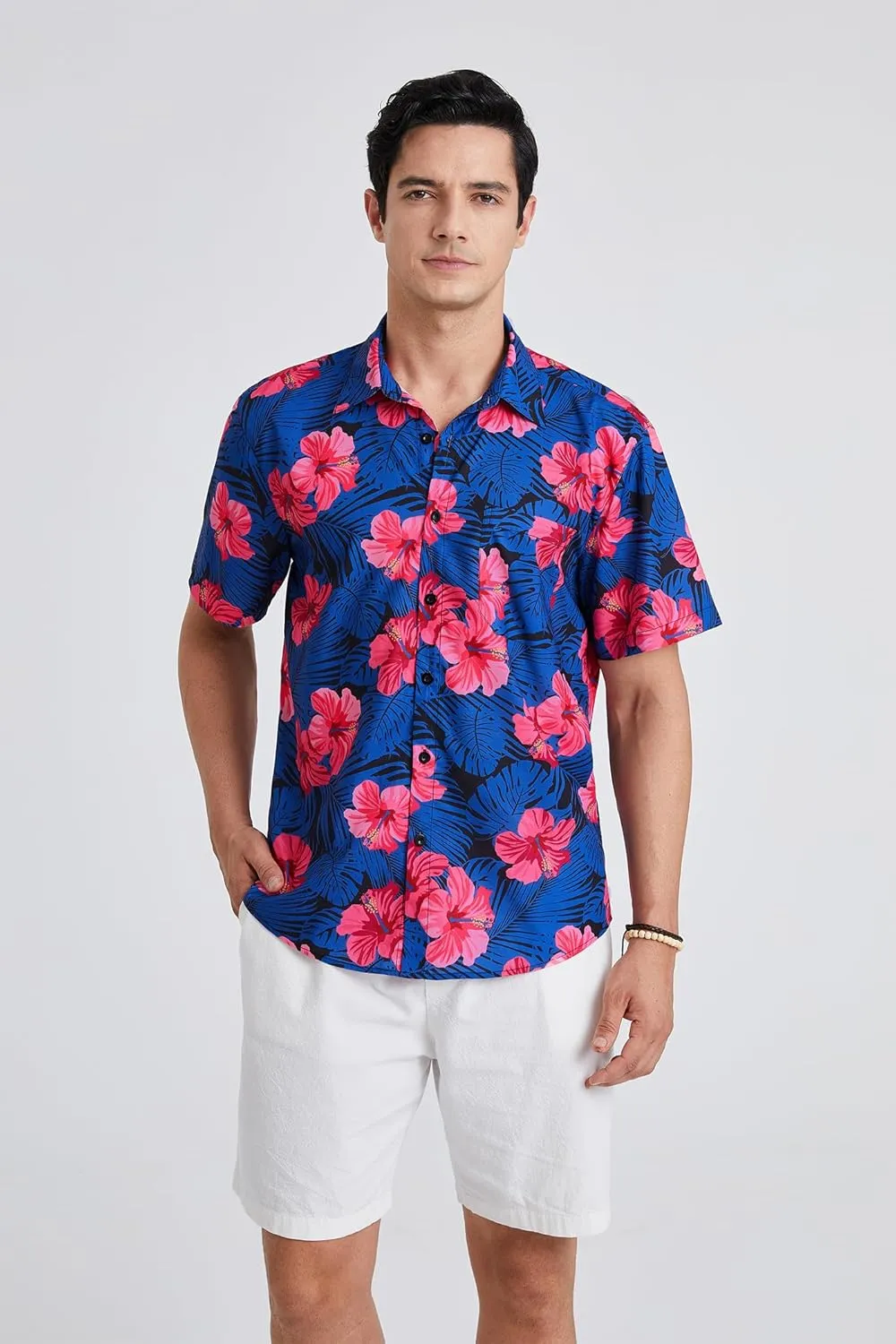 Men's Hawaiian Shirts Short Sleeve Casual Floral Button Down Tropical Shirt Summer Holiday Beach Aloha Hawaii Shirt