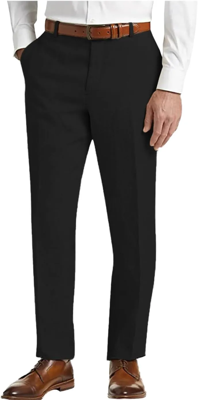 Men's Linen Pants Lightweight Classic Regular Fit Dress Suit Pants for Men Spring Summer