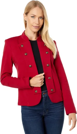 Tommy Hilfiger Women's Casual Blazers Open Front Long Sleeve Band JacketChili Pepper,Medium