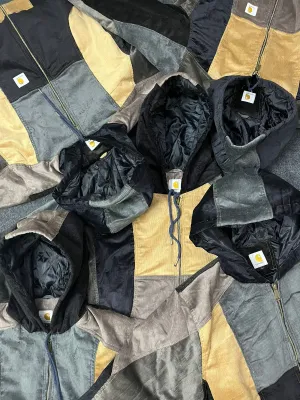 Vintage Carhartt Rework Style Corduroy Patchwork Hooded Jackets - MOQ 20 pcs